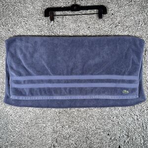 Lacoste Bath Towel Baby Blue Designer Shower Embroidered Logo Alligator